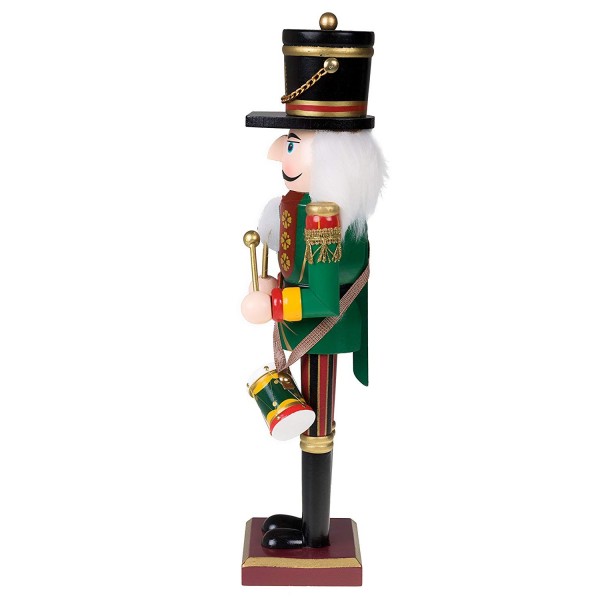 Traditional Drummer Soldier Nutcracker Wearing Green Uniform With Drum ...