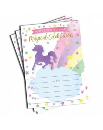 Rainbow Unicorn Invitations Envelopes Large