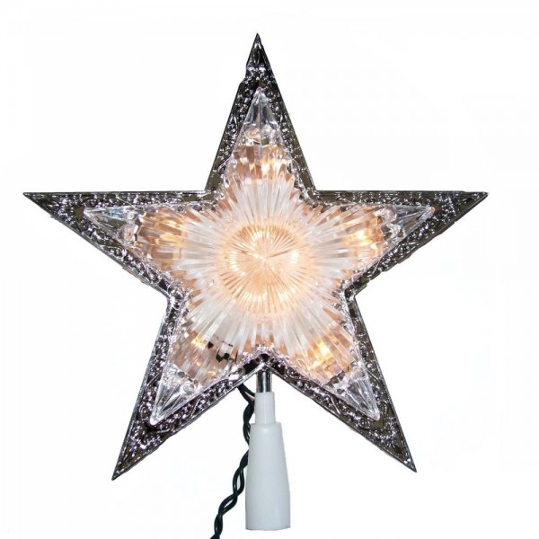 10-Light Laser Star Christmas Treetop - Clear - Clear - CO112FQKNO7