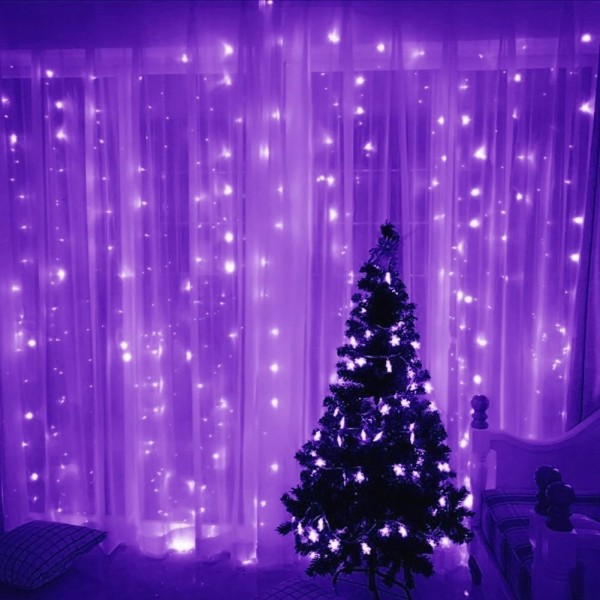 Purple LED String Lights Plug in - 99ft 300 LED Long Fairy Lights ...