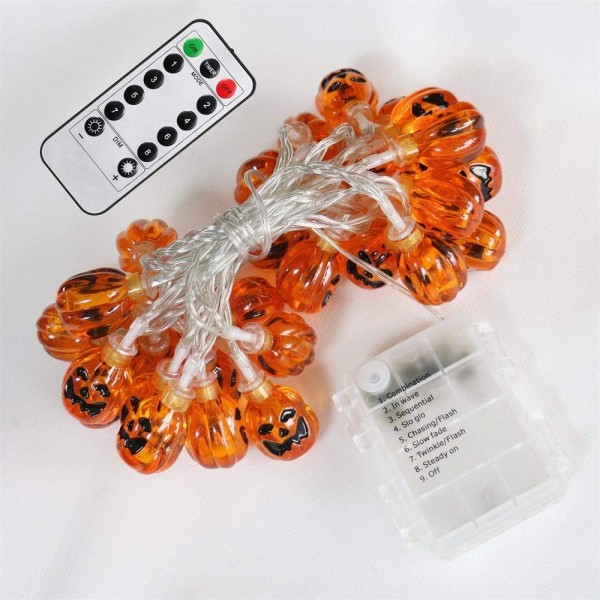 Battery Operated Halloween Lights
 Halloween String Lights 13 Feet 30 LED 3D Jack O Lantern Pumpkin