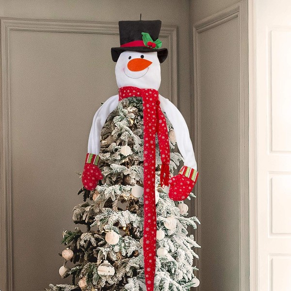 Snowman Christmas Tree Topper (Plush) Large - Indoor Holiday Decoration ...