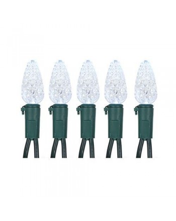 Holiday Christmas Lights - C6 LED White Bulbs - Outdoor & Indoor - 70 ...