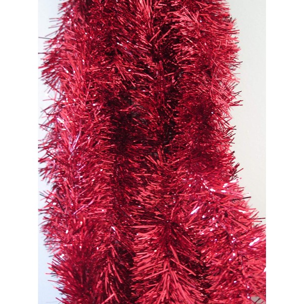 Red Foil Tinsel Christmas Garland 354