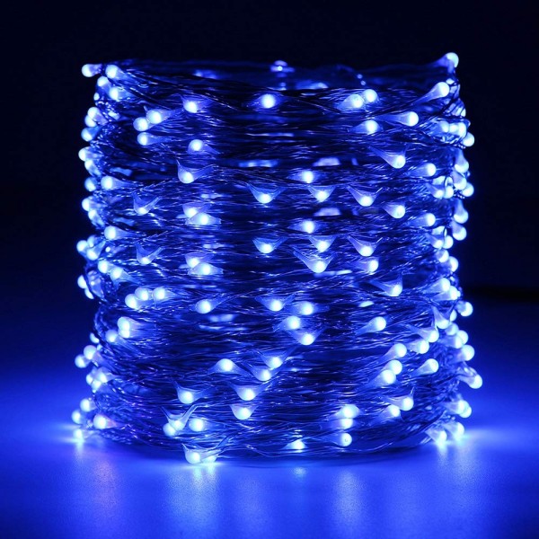 Blue LED String Lights Plug in - 99ft 300 LED Long Fairy Lights ...