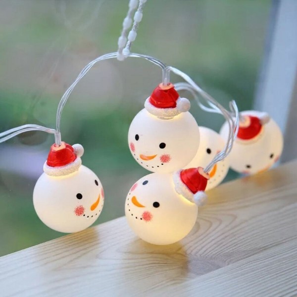 20 Led Battery Operated Powered Christmas Halloween Snowman Lights For ...