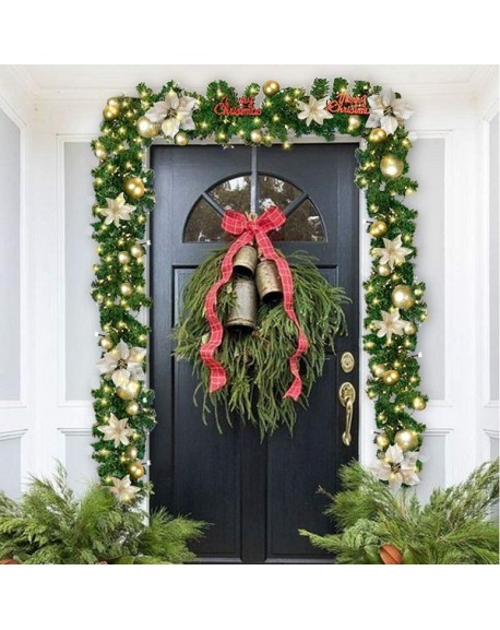 Christmas Garland - 9 Ft Holiday Graland Flower Artificial Pine Garland ...