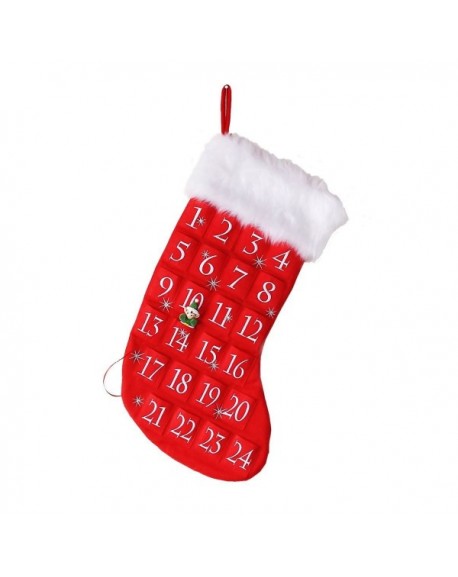 Tinsel Town Red Stocking Fabric Christmas Advent Countdown Calender ...