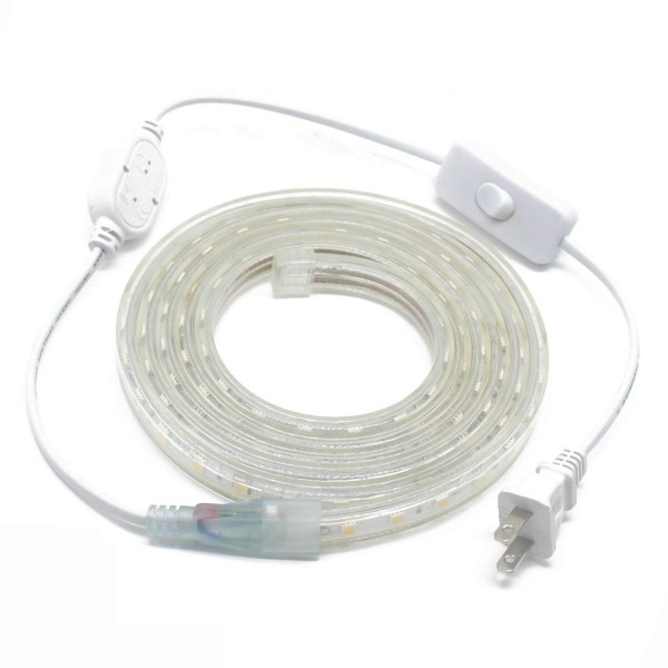 LED Light Strip with Switch - 2 Meter/6.6ft 110V LED Strip Rope Light ...