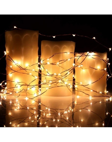 40 Feet Starry String Lights Warm White Color LED's on a Flexible ...