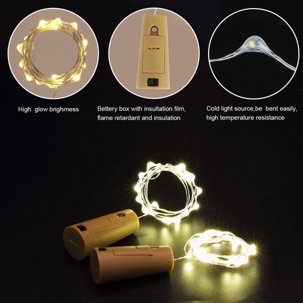 Wine Bottle Light 20 LED String Light(78.7in - Warm White)with Cork for ...