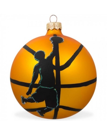 Basketball Player Dunk Glass Ball Christmas Sports Ornament 4 Inches ...