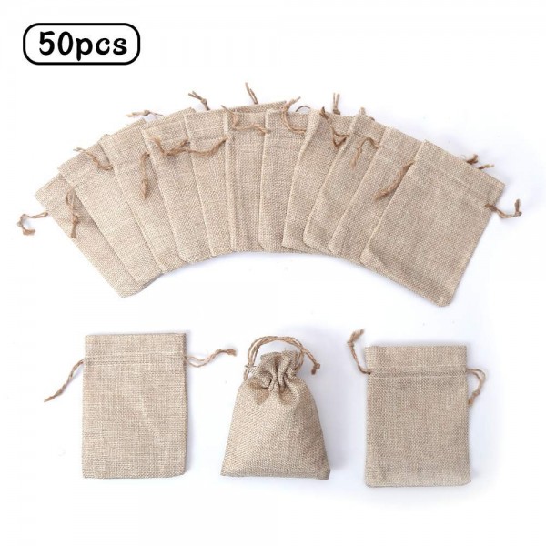 DECORA Drawstrings Hessian Pouches Wedding