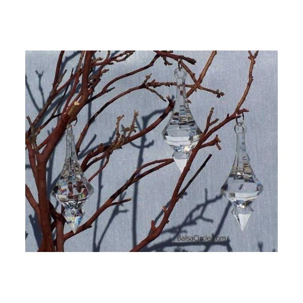 12 Clear Acrylic Drop Ornaments