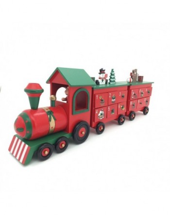 24 Inch Length Christmas Wooden Advent Calendar Train with Hand Painted ...