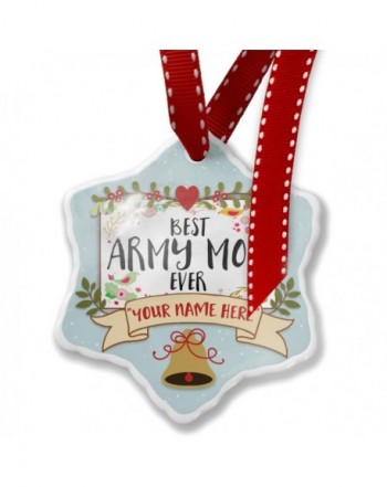 Add Your Own Custom Name - Happy Floral Border Army Mom Christmas ...