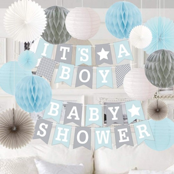 Premium Baby Shower Decorations for Boys Kit - It's A BOY - Garland ...