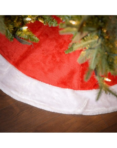 plush red tree skirt