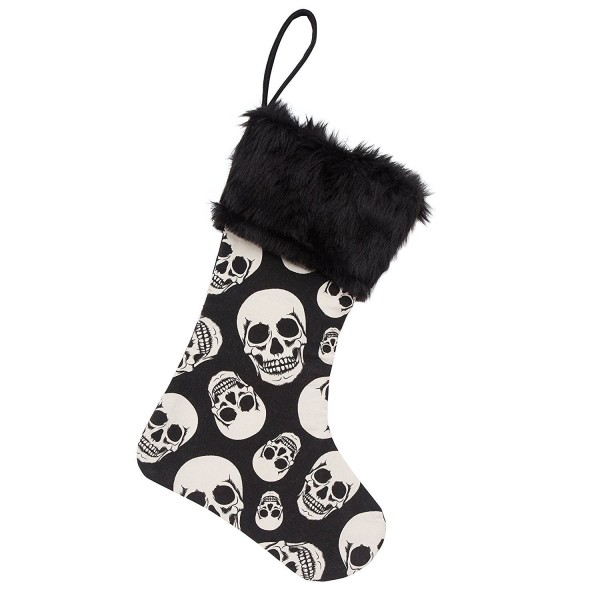 Black White Skull Christmas Stocking