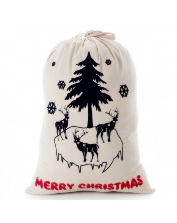 Cotton Santa Sack 27.5 X 19.6 Inches Large Drawstring Christmas Bags ...
