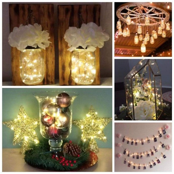 Pack of 8 LED Moon Starry String Lights with 30 Micro LEDs on 10 Feet ...