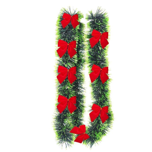 98.5&quot; Christmas Foil Tinsel Garland-Classic Green Xmas Foil Hanging