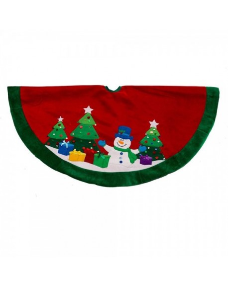 Snowman and Trees Applique and Embroidered Treeskirt - 48-Inch ...