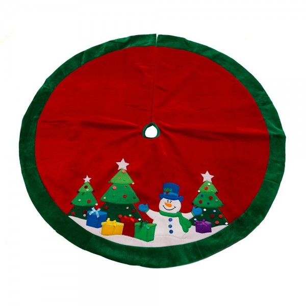 Snowman and Trees Applique and Embroidered Treeskirt - 48-Inch ...