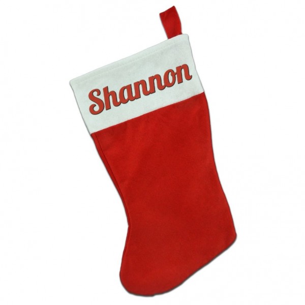 Christmas Holiday White Felt Stocking