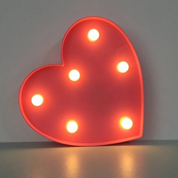 6 LED Hanging Table Decor Love Heart Sign Shaped Light for Christmas ...