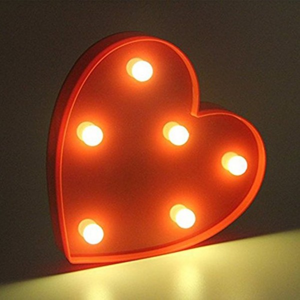 6 LED Hanging Table Decor Love Heart Sign Shaped Light for Christmas ...