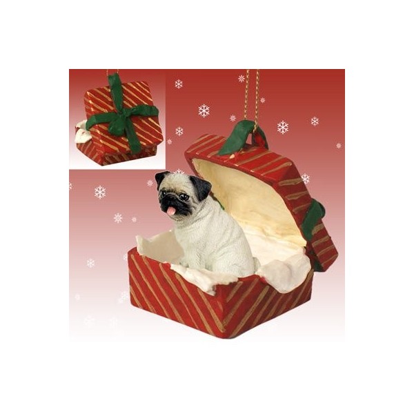 Pug Red Gift Christmas Ornament