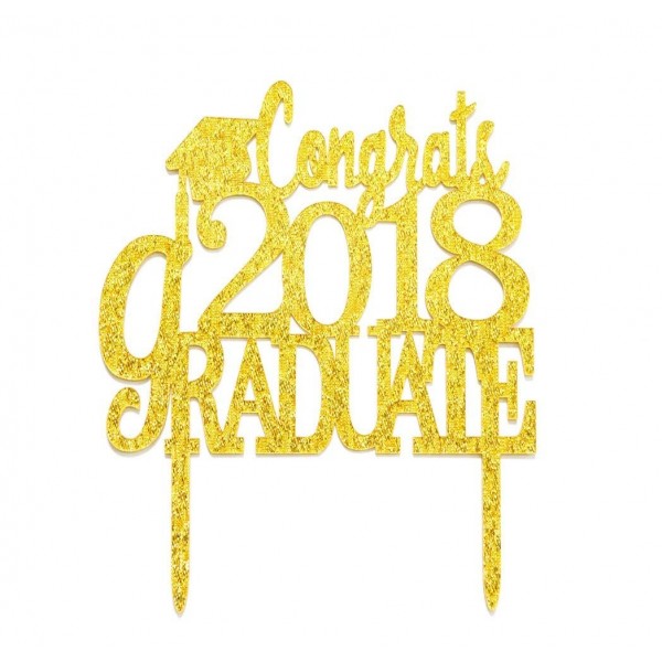 Congrats 2018 Graduate Gold Acrylic Cake Topper Graduation Cake Topper 