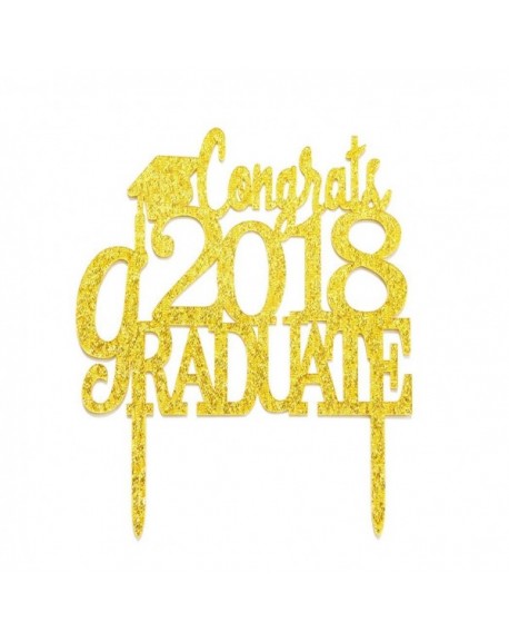 Congrats 2018 Graduate Gold Acrylic Cake Topper Graduation Cake Topper ...