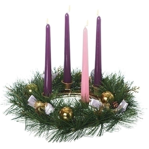 3 Purple and 1 Pink Advent Taper 10 Inch Candles Set of 4 in Giftbox ...