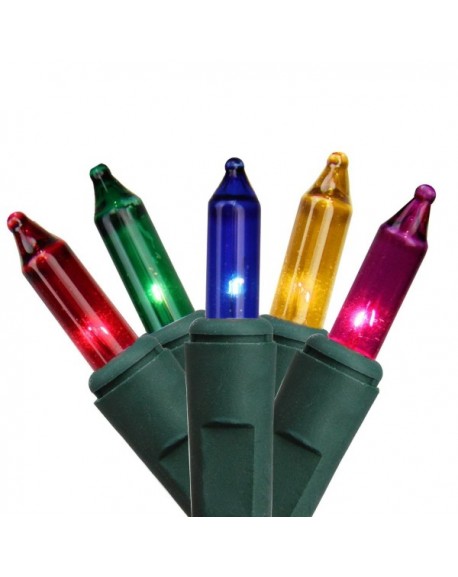 (100) Bulbs - Multi-Color Mini Christmas Lights - Length 25 ft. - Bulb ...