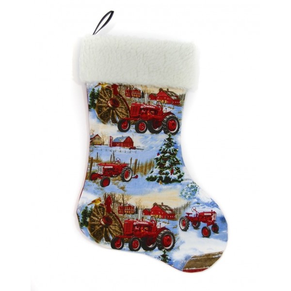 Farmall Scene Christmas Stocking tractors