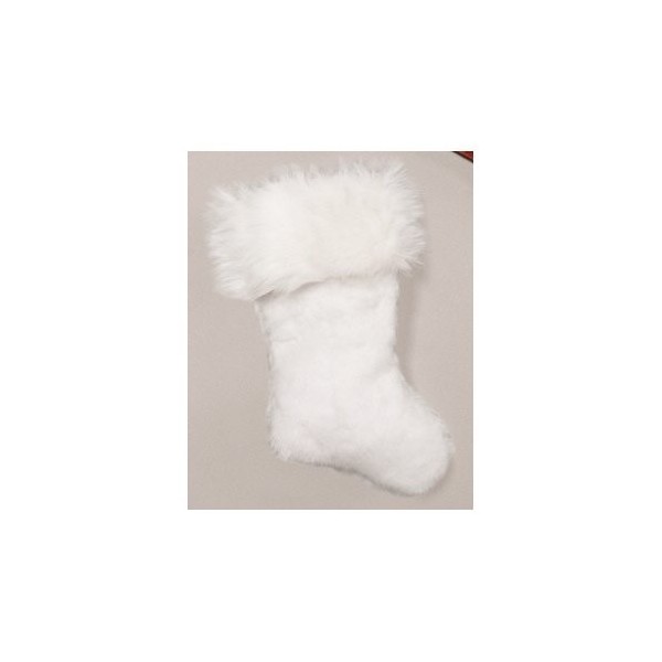 Velvet Plush Christmas Stocking White