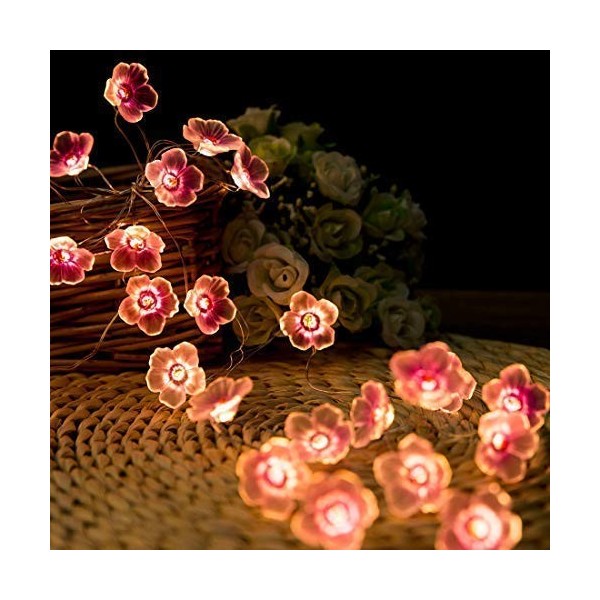 Flower String Lights Fairy Pink Cherry Blossom String Lights 10ft 30 ...