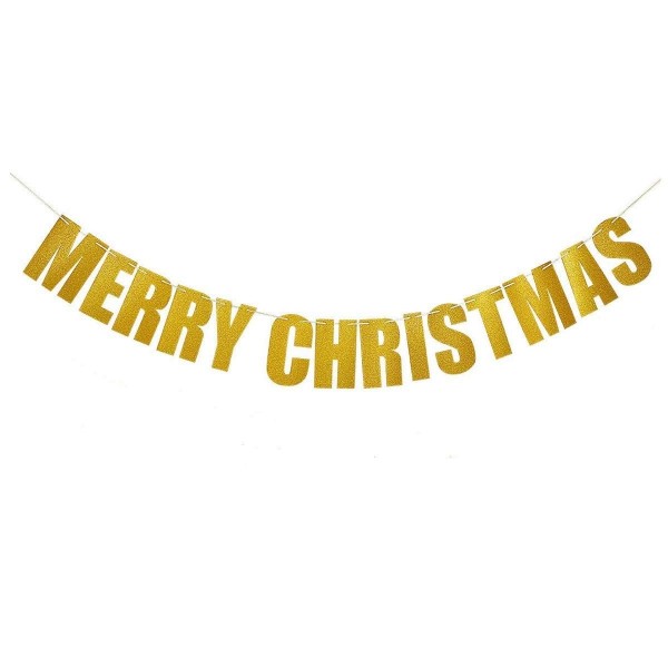 Gold Glittery Merry Christmas Banner and Gold Glittery Ya Filthy Animal ...