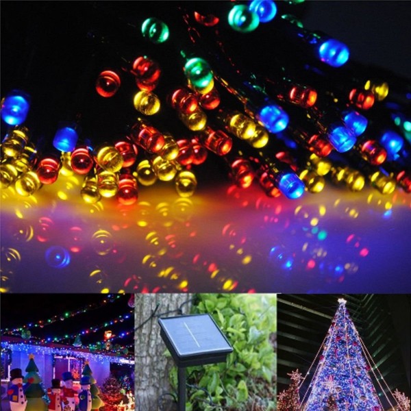 String Lights-Solar Powered 100 LEDs String Fairy Tree Light Outdoor ...