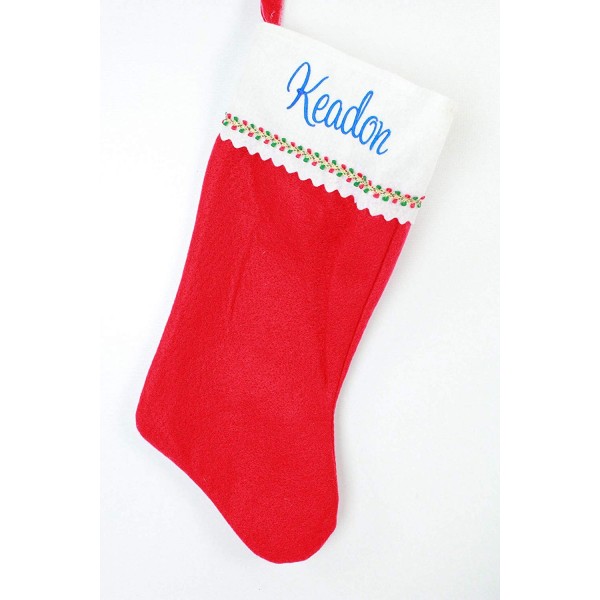 Personalized Christmas Stocking - Red and White Felt - CP129WM99YB