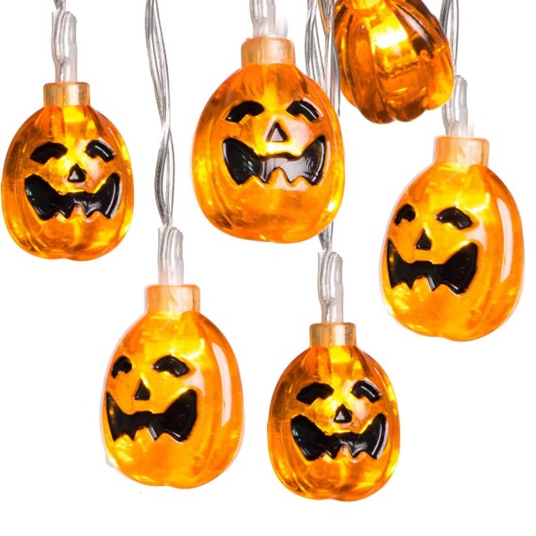 Halloween Pumpkin String Lights 9.8Ft 30 LED Halloween Lights Battery ...