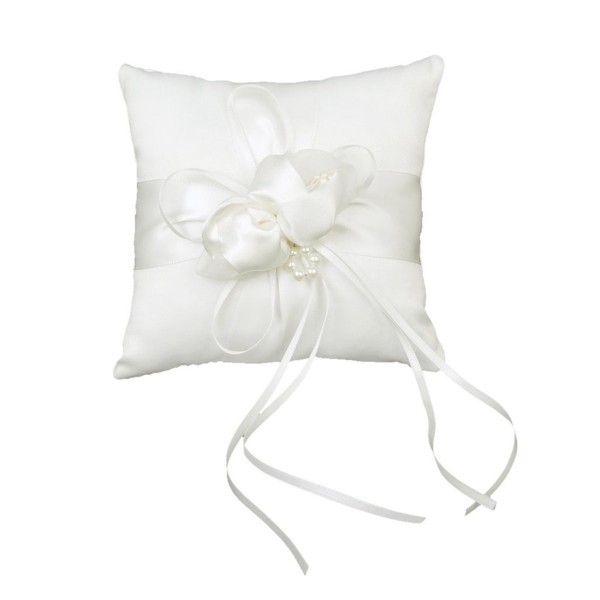 15*15cm Faux Pearls Bridal Ceramony Pocket Ring Pillow Cushion Bearer ...