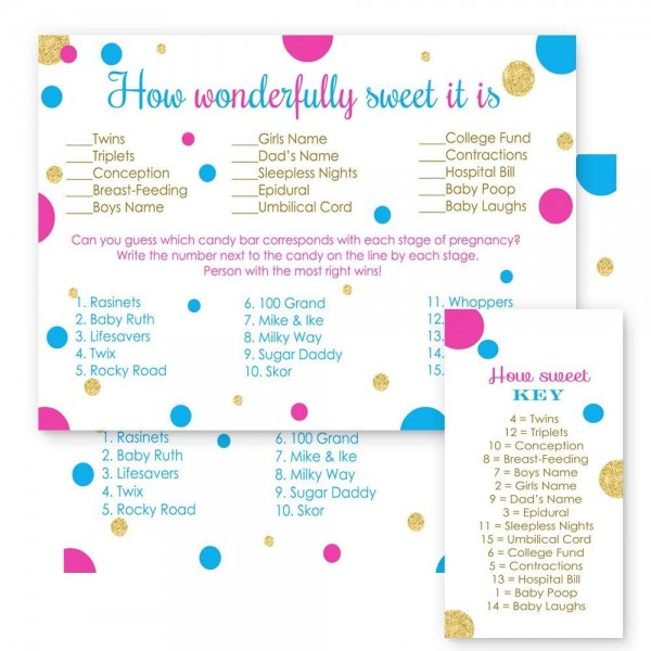 How Sweet It Is Baby Shower Game Cards - Set of 25 - Gender Reveal ...