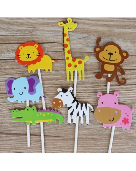 30 Pack Zoo Animal Cupcake Toppers Safari/Jungle Themed Cake Topper for ...