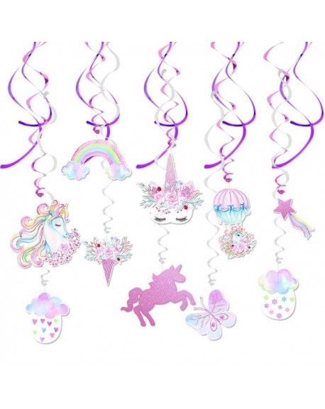 Unicorn Hanging Swirl Decorations - The Newest Design! Magic Rainbow ...