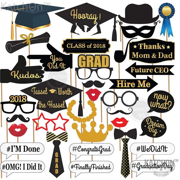 2018 GRADUATION PHOTO BOOTH PROPS - No DIY Required - Great Graduation ...