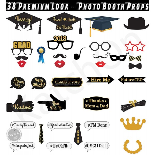 2018 GRADUATION PHOTO BOOTH PROPS - No DIY Required - Great Graduation ...