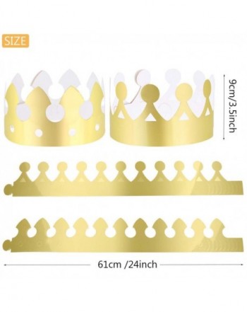 24 Pieces Golden King Crowns (2 Style) - Gold Foil Paper - Party Crown ...